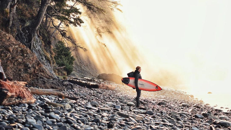 Surfer in the North West looking at the local surf.