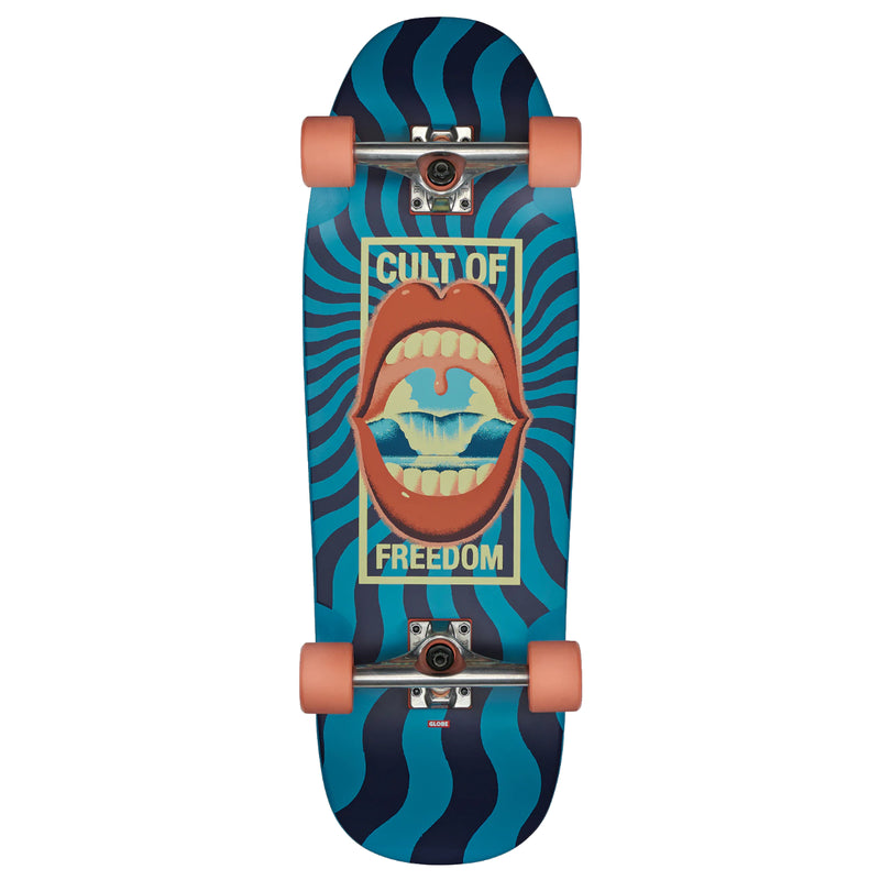 Load image into Gallery viewer, Globe Dealer Cult Of Freedom Blue 29.5&quot; Skateboard Complete
