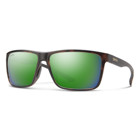 Smith Riptide Polarized Sunglasses - Matte Tortoise/Chromapop Green