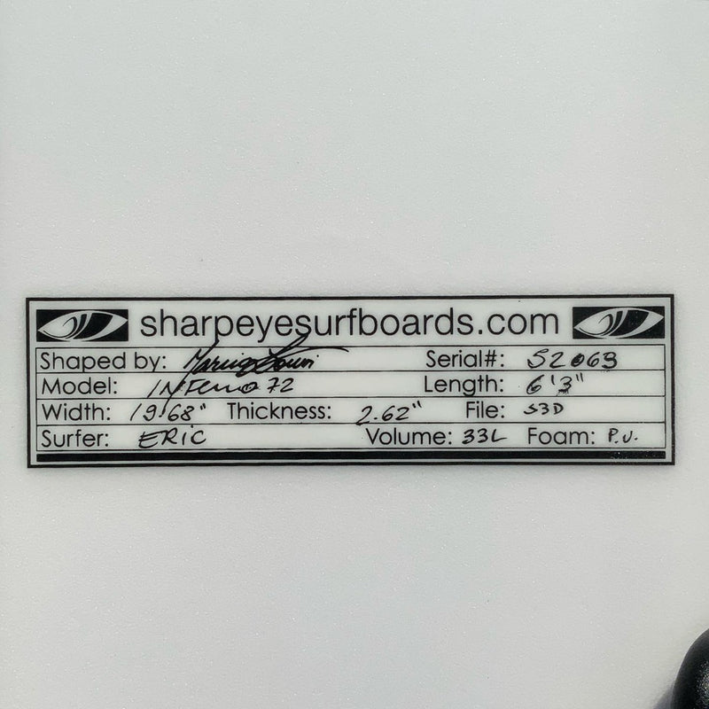 Load image into Gallery viewer, Sharp Eye Inferno 72 6&#39;3 x 19 ⅔ x 2 ⅝ Surfboard • USED
