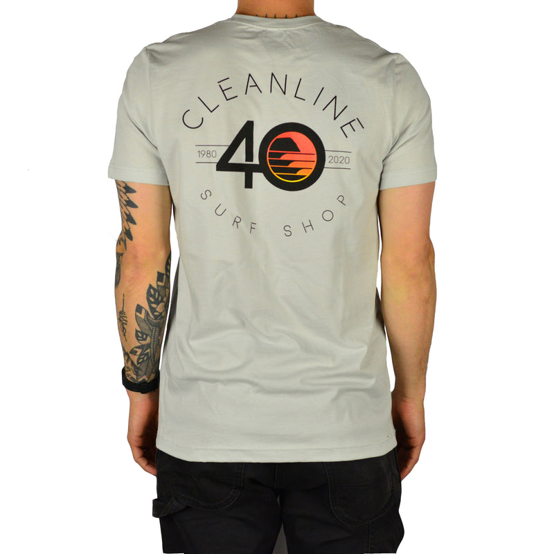 Load image into Gallery viewer, Cleanline #40 T-Shirt - Silver - back
