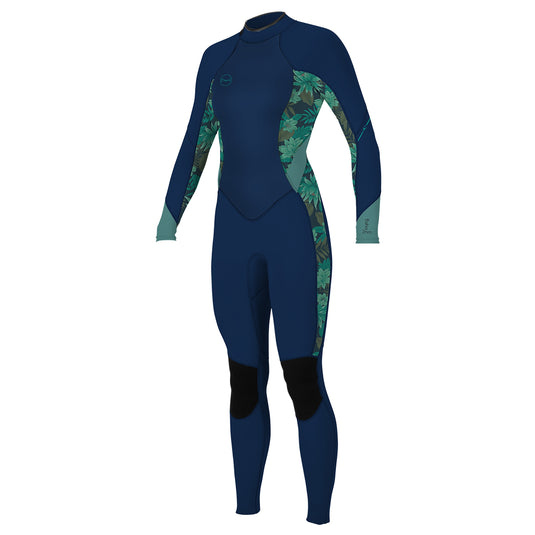 O'Neill Women's Bahia 3/2 Back Zip Wetsuit - Abyss/Faro/Euca