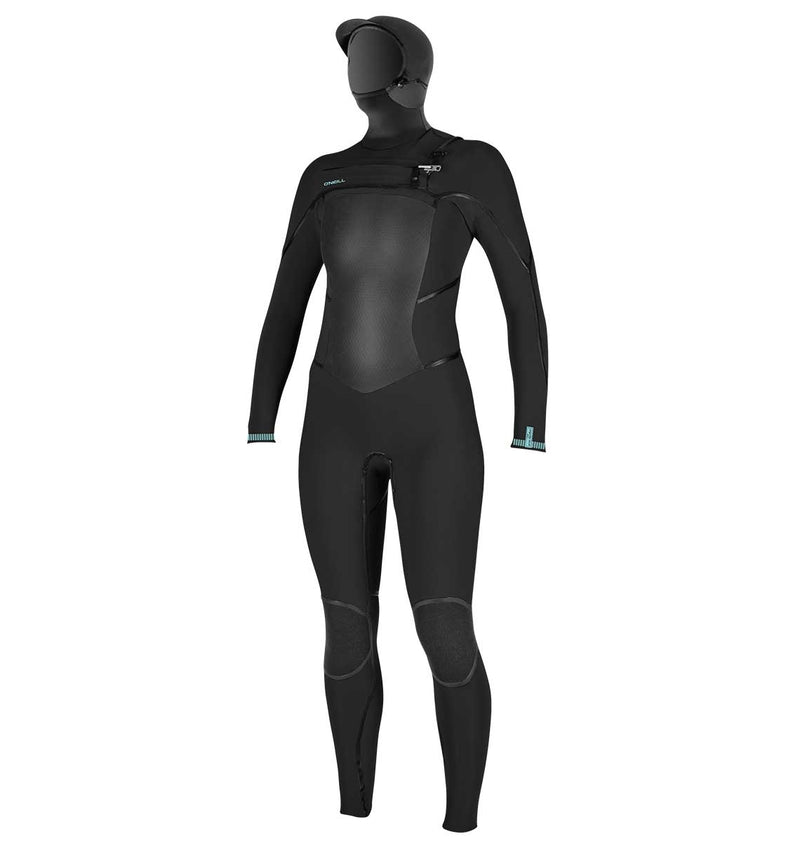 Load image into Gallery viewer, O&#39;Neill Women&#39;s Psycho Tech 5/4+ Hooded Chest Zip Wetsuit - Black
