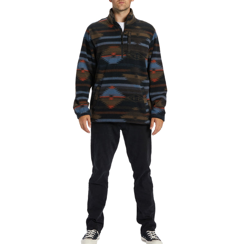 Load image into Gallery viewer, Billabong Boundary Half-Zip Mock Neck Fleece Sweatshirt - Black
