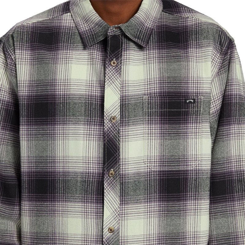 Load image into Gallery viewer, Billabong Coastline Long Sleeve Button-Up Flannel Shirt - Mint Cream
