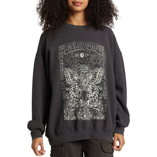 Billabong Women's Ride In Oversized Crew Sweatshirt