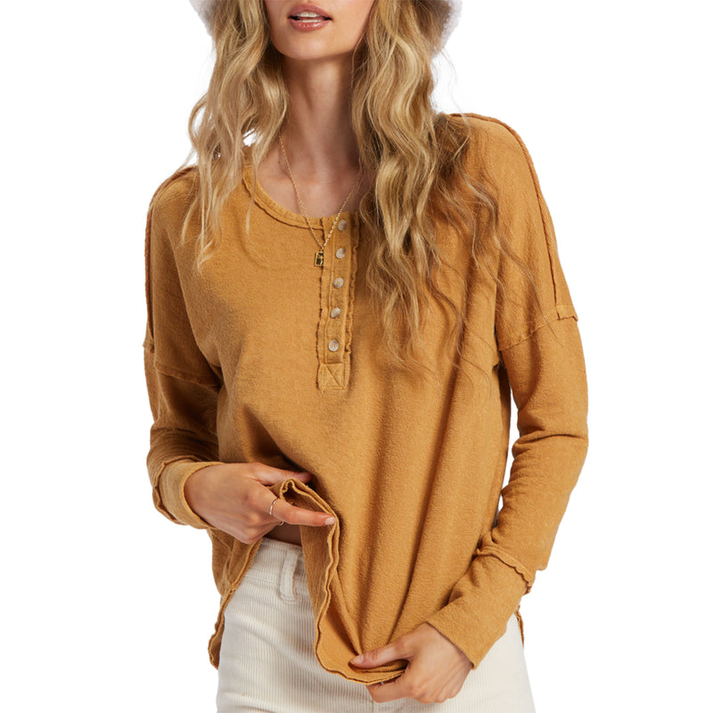 Load image into Gallery viewer, Billabong Women&#39;s New Anyday Henley Long Sleeve Top
