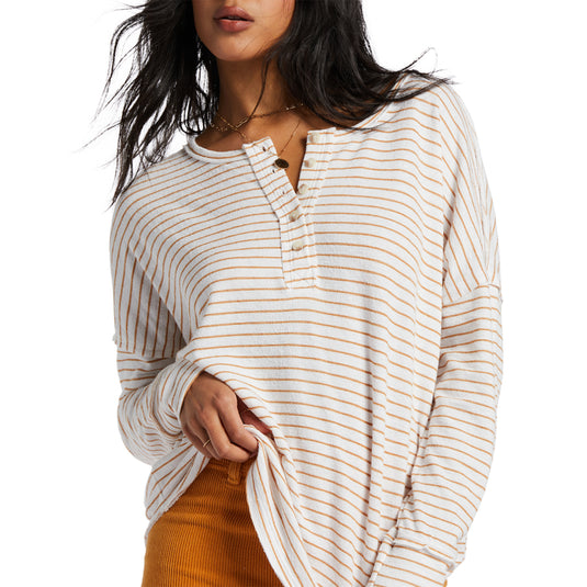 Billabong Women's New Anyday Henley Long Sleeve Top