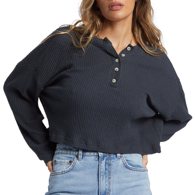 Load image into Gallery viewer, Billabong Women&#39;s Good Catch Henley Long Sleeve Top
