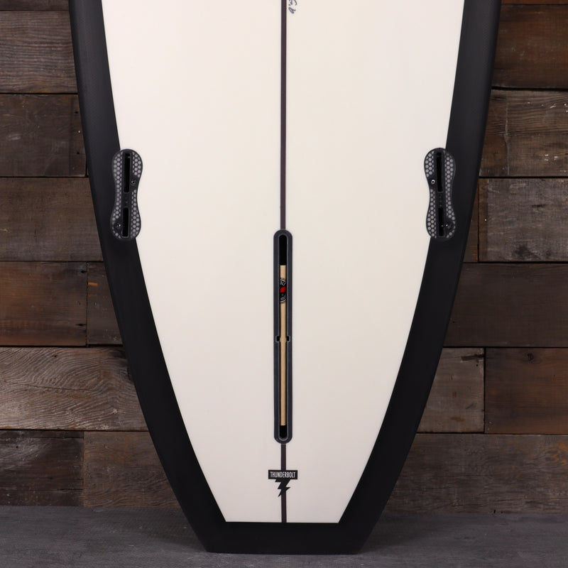 Load image into Gallery viewer, CJ Nelson Designs Chameleon Thunderbolt Black 9&#39;5 x 23 ½ x 3 ⅛ Surfboard - Off White/Carbon Rail
