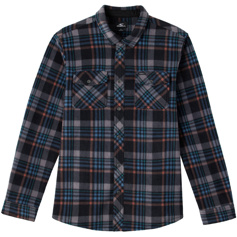 Load image into Gallery viewer, O&#39;Neill Glacier Plaid Superfleece Long Sleeve Button-Up Flannel Shirt
