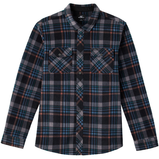 O'Neill Glacier Plaid Superfleece Long Sleeve Button-Up Flannel Shirt