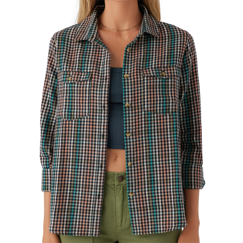 Load image into Gallery viewer, O&#39;Neill Women&#39;s Nash Long Sleeve Button-Up Flannel Shirt
