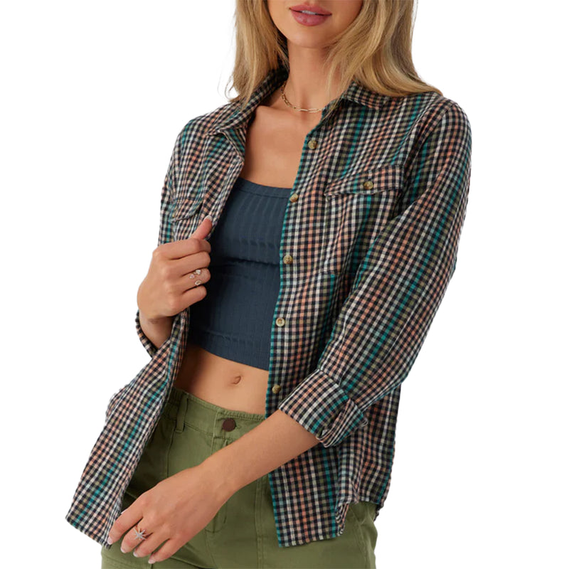 Load image into Gallery viewer, O&#39;Neill Women&#39;s Nash Long Sleeve Button-Up Flannel Shirt
