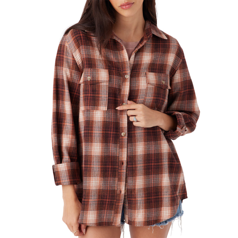 Load image into Gallery viewer, O&#39;Neill Women&#39;s Brooks Long Sleeve Button-Up Flannel Shirt
