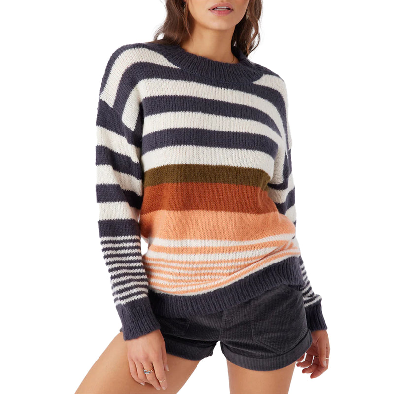 Load image into Gallery viewer, O&#39;Neill Women&#39;s Billie Stripe Mock Neck Oversized Sweater
