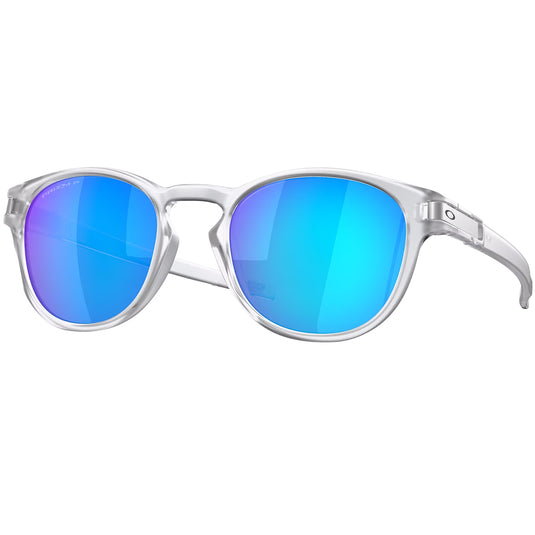 Oakley Latch Polarized Sunglasses - Matte Clear/Prizm Sapphire