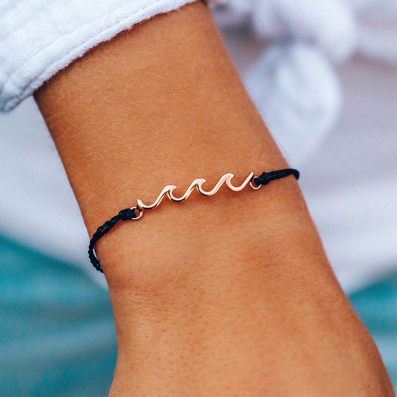 Load image into Gallery viewer, Pura Vida Rose Gold Delicate Wave Bracelet
