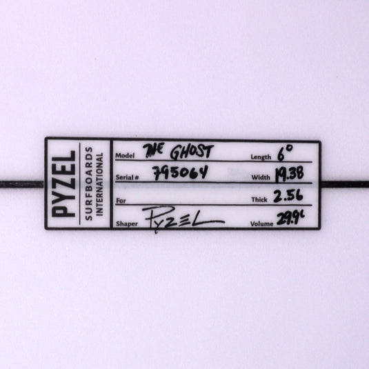 Pyzel The Ghost 6'0 x 19 ⅜ x 2 9/16 Surfboard