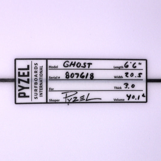 Pyzel The Ghost 6'6 x 20 ½ x 3 Surfboard