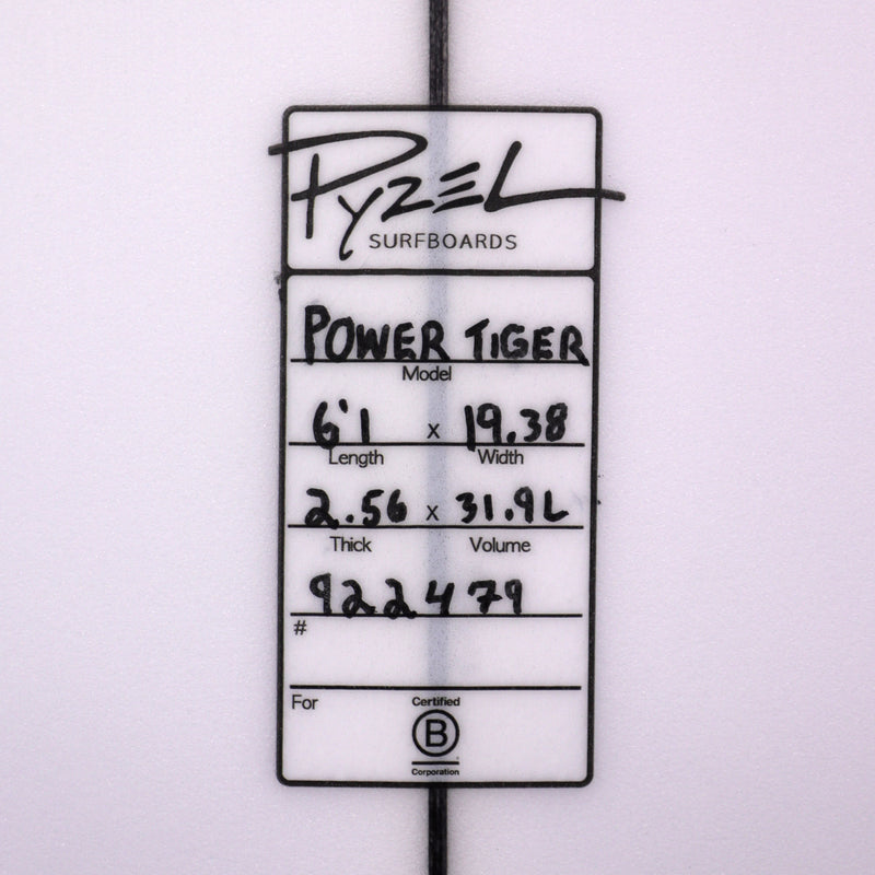 Load image into Gallery viewer, Pyzel Power Tiger 6&#39;1 x 19 ⅜ x 2 9/16 Surfboard
