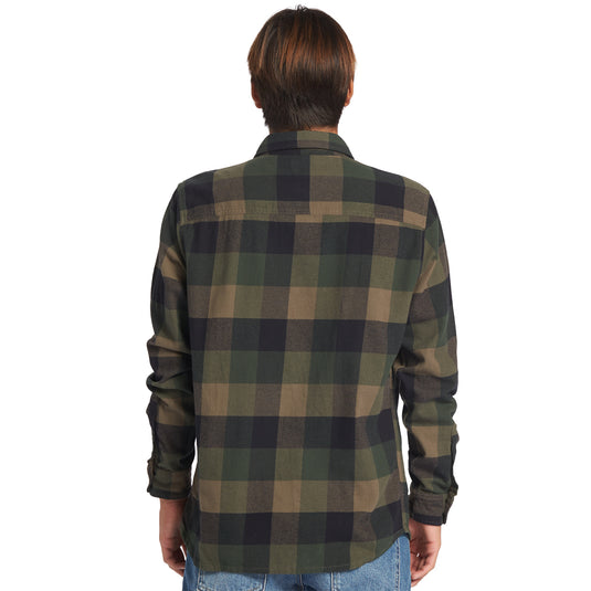 Quiksilver Motherfly Long Sleeve Button-Down Flannel Shirt