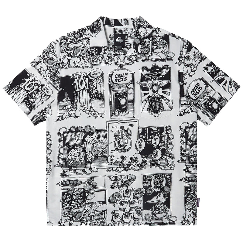 Load image into Gallery viewer, Quiksilver Rick Griffin Comix Short Sleeve Button-Up Shirt
