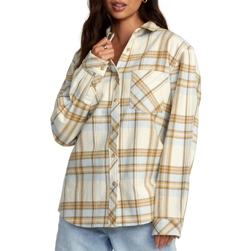 Load image into Gallery viewer, RVCA Women&#39;s Breeze Long Sleeve Button-Up Flannel Shirt
