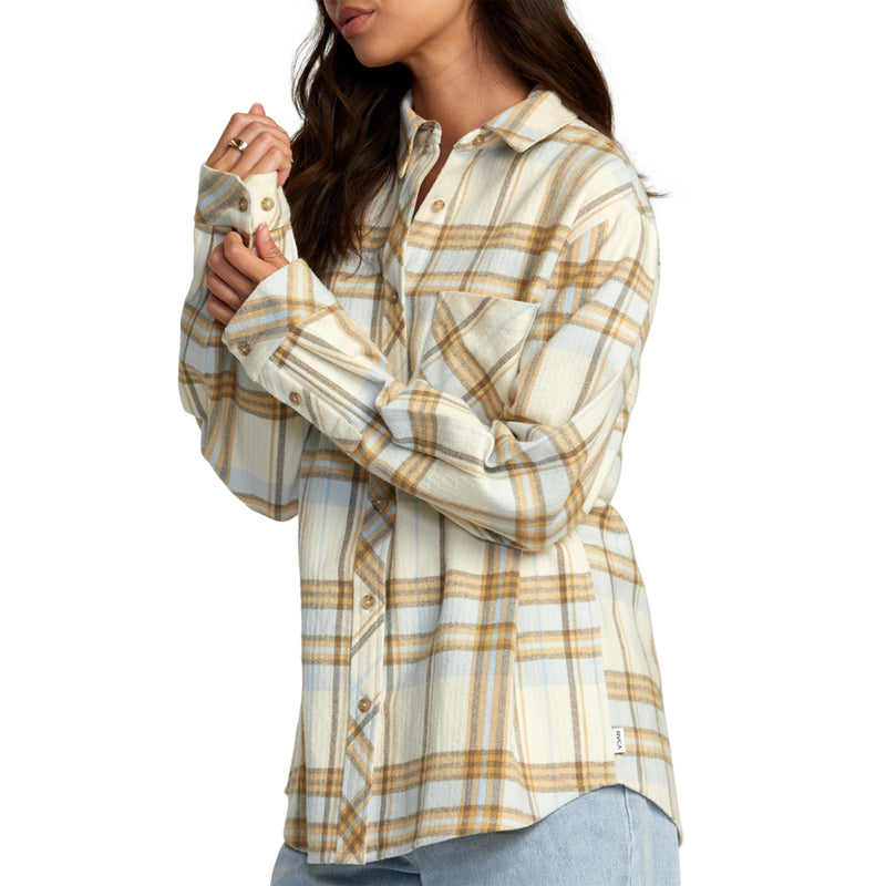 Load image into Gallery viewer, RVCA Women&#39;s Breeze Long Sleeve Button-Up Flannel Shirt
