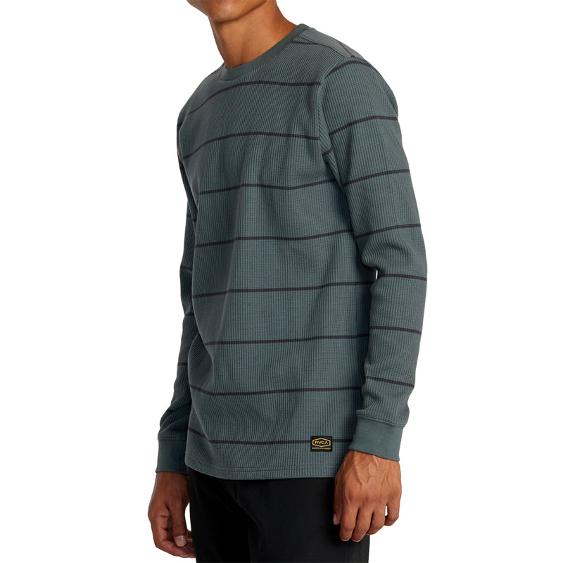 Load image into Gallery viewer, RVCA Dayshift Thermal Stripe Long Sleeve Shirt
