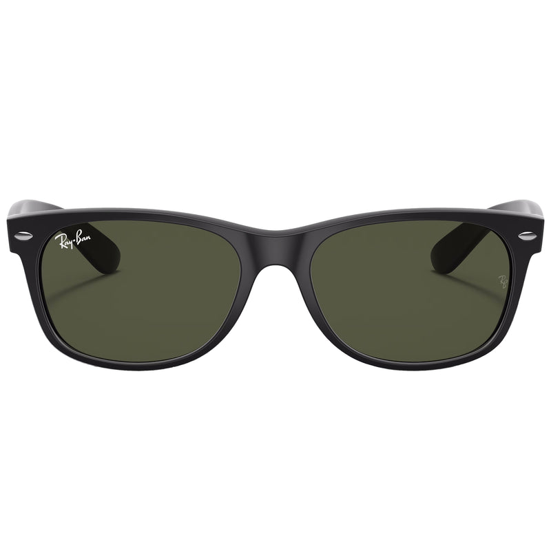 Load image into Gallery viewer, Ray-Ban New Wayfarer Classic Sunglasses - Matte Rubber Black/Green
