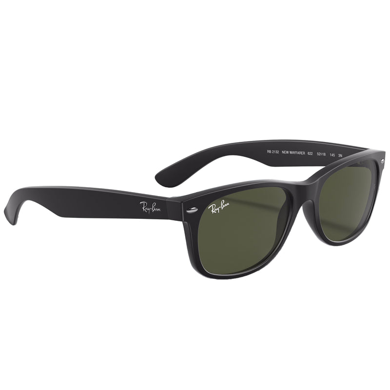 Load image into Gallery viewer, Ray-Ban New Wayfarer Classic Sunglasses - Matte Rubber Black/Green
