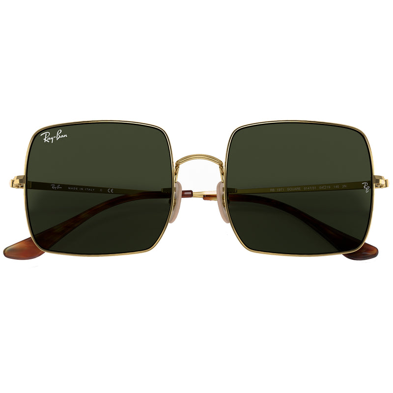 Load image into Gallery viewer, Ray-Ban Square 1971 Classic Sunglasses - Polished Gold/Green
