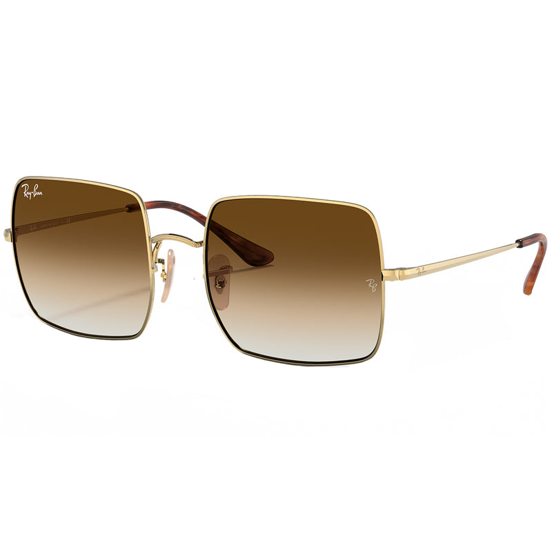 Load image into Gallery viewer, Ray-Ban Square 1971 Classic Sunglasses - Polished Gold/Light Brown
