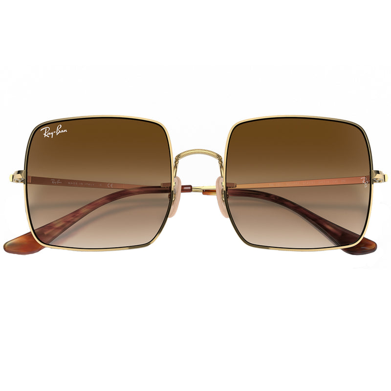 Load image into Gallery viewer, Ray-Ban Square 1971 Classic Sunglasses - Polished Gold/Light Brown
