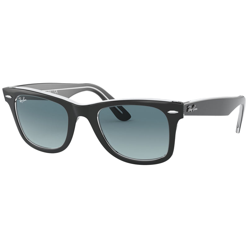 Load image into Gallery viewer, Ray-Ban Original Wayfarer Classic Sunglasses - Polished Black On Transparent/Blue
