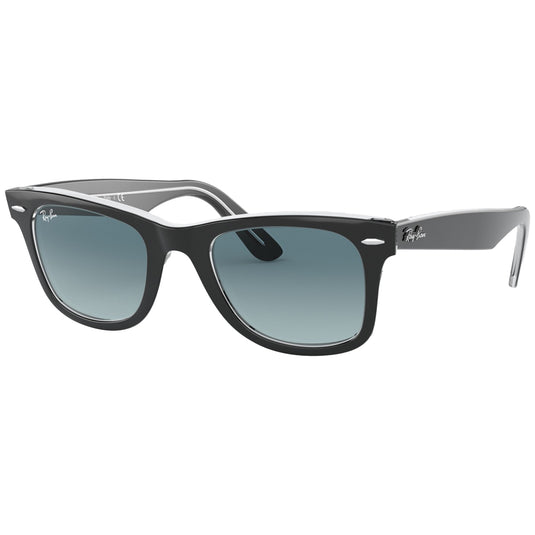 Ray Ban Original Wayfarer Classic Sunglasses Polished Black On Trans Cleanline Surf