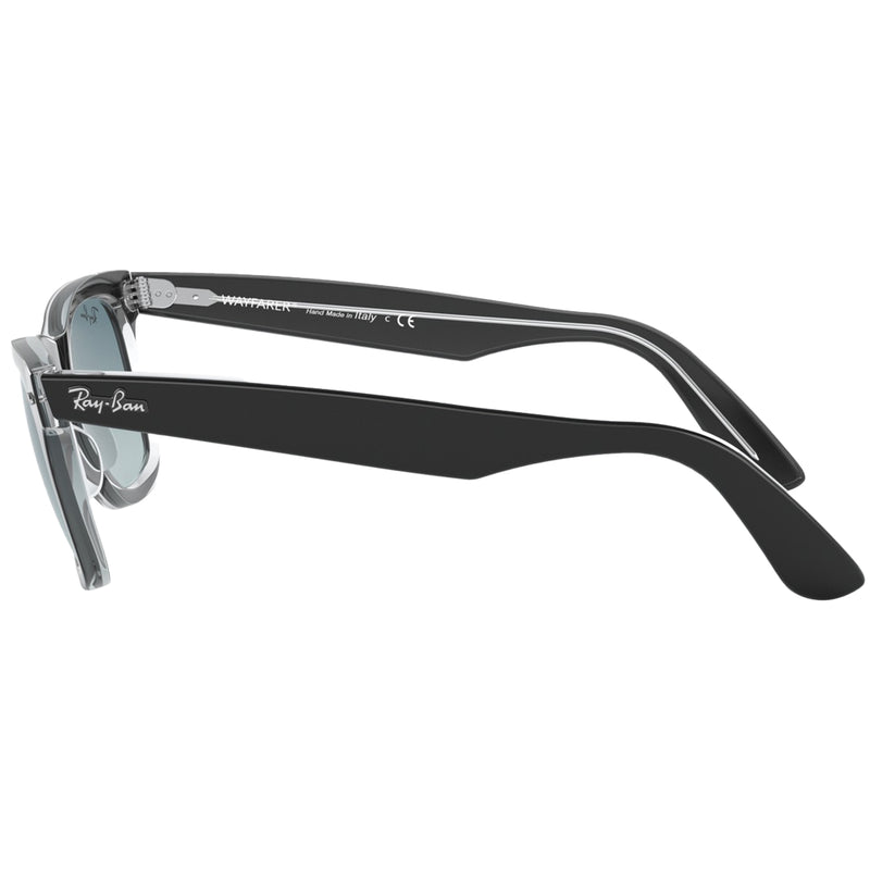 Load image into Gallery viewer, Ray-Ban Original Wayfarer Classic Sunglasses - Polished Black On Transparent/Blue
