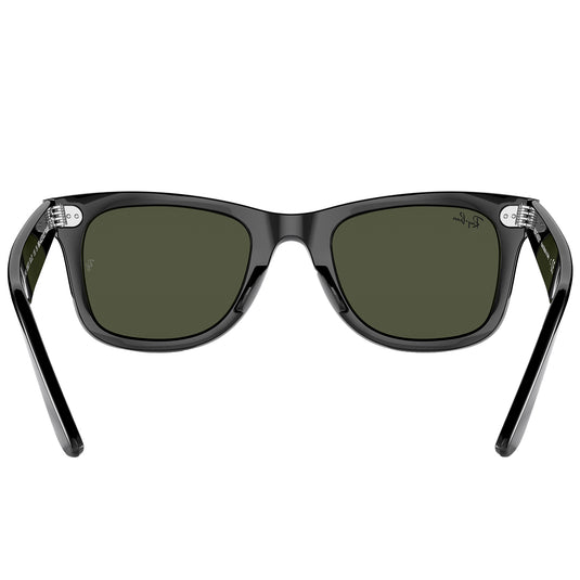 Ray-Ban Original Wayfarer Bio-Acetate Sunglasses - Polished Black/Green