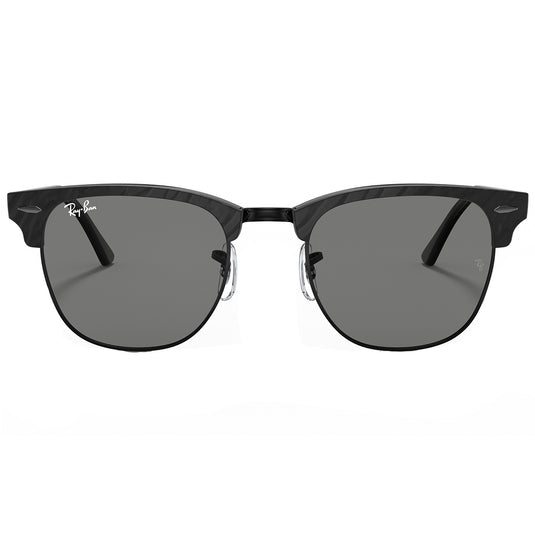 Ray-Ban Clubmaster Marble Sunglasses - Polished Black/Dark Grey