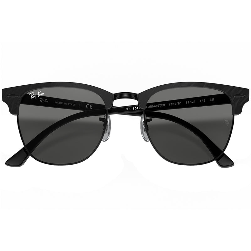 Load image into Gallery viewer, Ray-Ban Clubmaster Marble Sunglasses - Polished Black/Dark Grey
