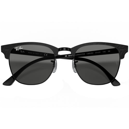 Ray-Ban Clubmaster Marble Sunglasses - Polished Black/Dark Grey