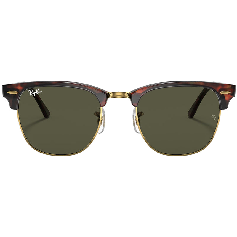 Load image into Gallery viewer, Ray-Ban Clubmaster Classic Sunglasses - Polished Tortoise on Gold/Green
