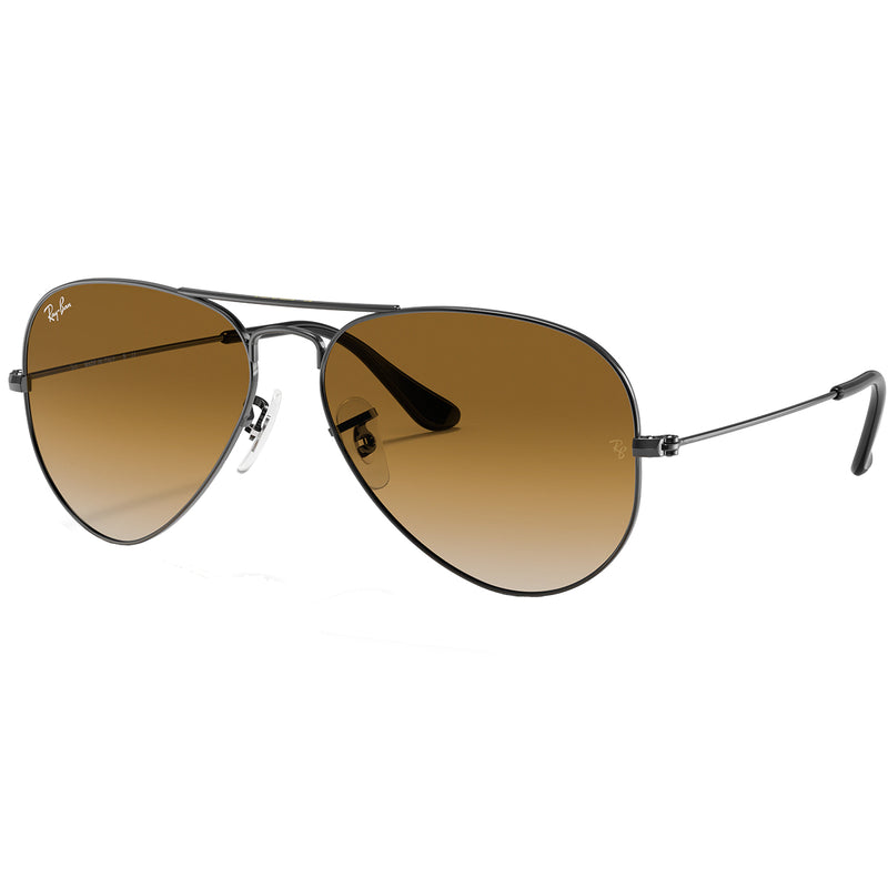 Load image into Gallery viewer, Ray-Ban Aviator Gradient Sunglasses - Polished Gunmetal/Light Brown
