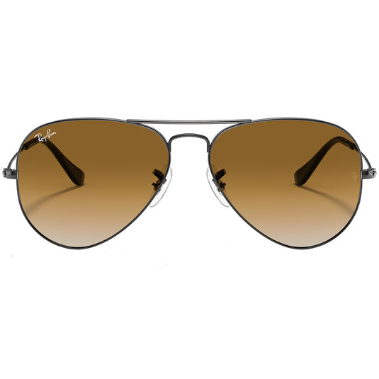 Ray-Ban Aviator Gradient Sunglasses - Polished Gunmetal/Light Brown