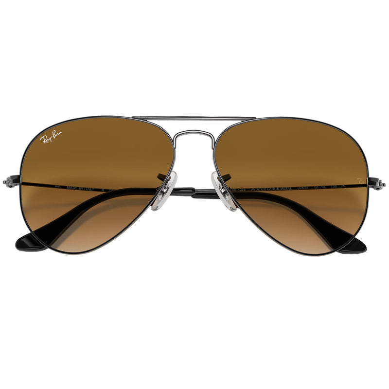 Load image into Gallery viewer, Ray-Ban Aviator Gradient Sunglasses - Polished Gunmetal/Light Brown
