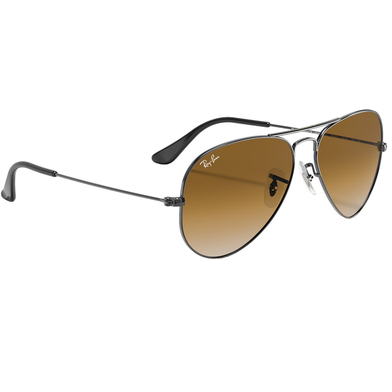 Load image into Gallery viewer, Ray-Ban Aviator Gradient Sunglasses - Polished Gunmetal/Light Brown
