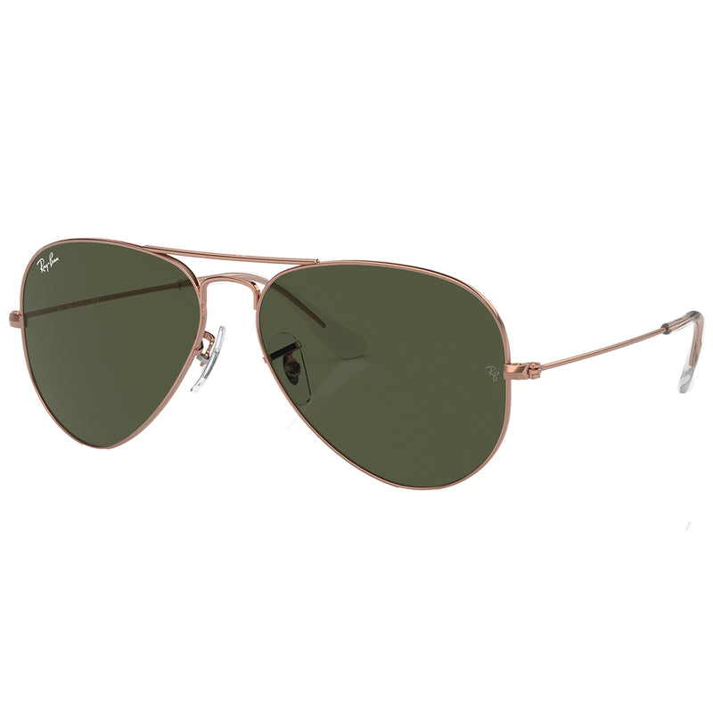 Load image into Gallery viewer, Ray-Ban Aviator Rose Gold Sunglasses - Polished Rose Gold/Green
