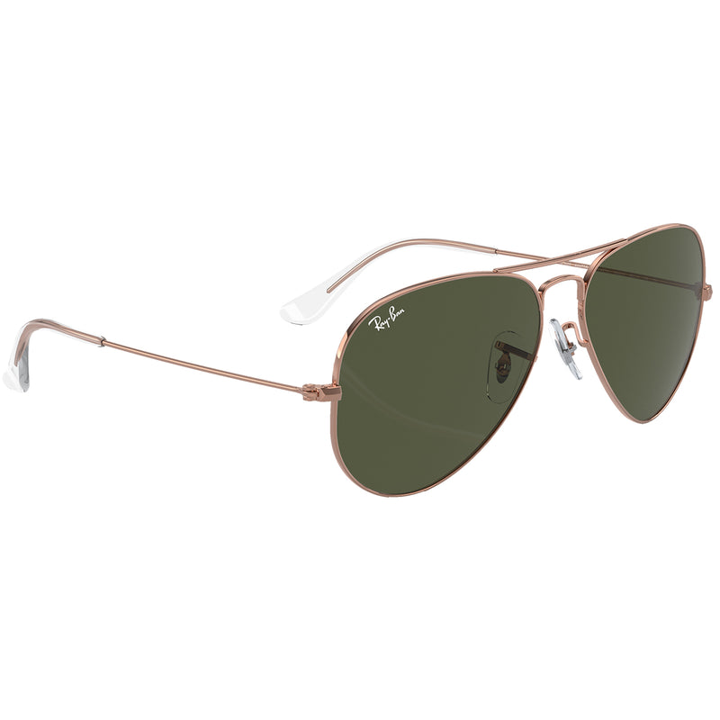 Load image into Gallery viewer, Ray-Ban Aviator Rose Gold Sunglasses - Polished Rose Gold/Green
