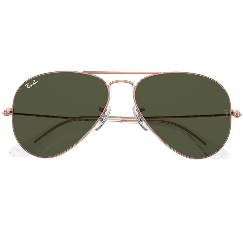 Load image into Gallery viewer, Ray-Ban Aviator Rose Gold Sunglasses - Polished Rose Gold/Green
